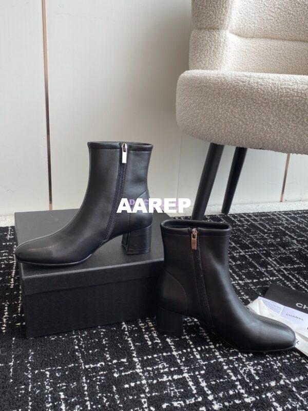 Replica Chanel Ankle Boots Stretch Lambskin G39166 Black 9