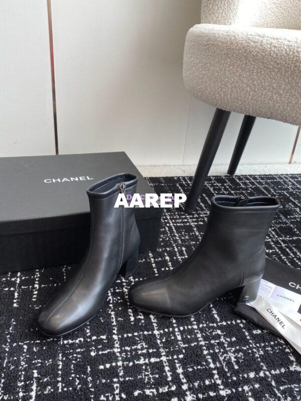 Replica Chanel Ankle Boots Stretch Lambskin G39166 Black 11