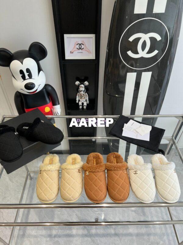 Replica Chanel 23K Fur and Suede Slipper G45121