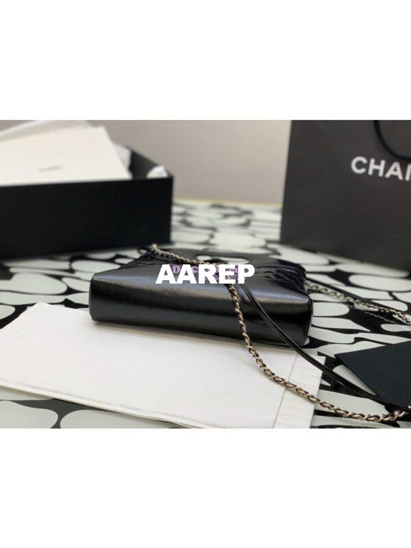 Replica Chanel 31 Mini Shopping Bag Shiny Crumpled Calfskin & Gold-Tone Metal AS4133 Black 4