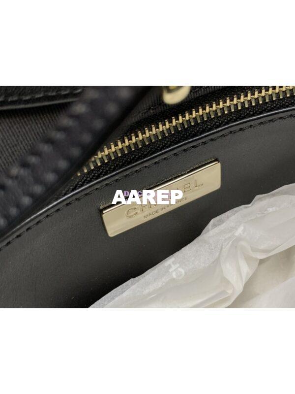 Replica Chanel 31 Mini Shopping Bag Shiny Crumpled Calfskin & Gold-Tone Metal AS4133 Black 9