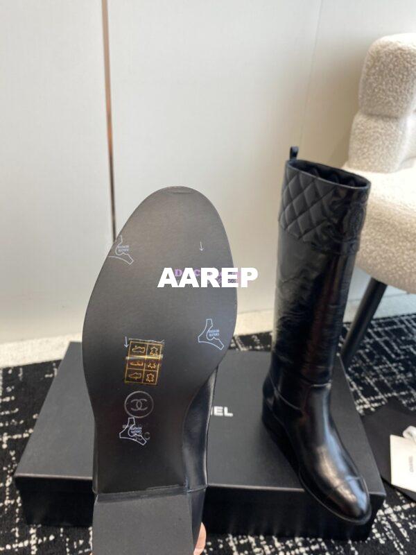 Replica Chanel 23K Shiny Aged Lambskin High Boots G45200 Black 11
