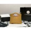Replica Chanel 31 Mini Shopping Bag Shiny Crumpled Calfskin & Gold-Tone Metal AS4133 Navy Blue
