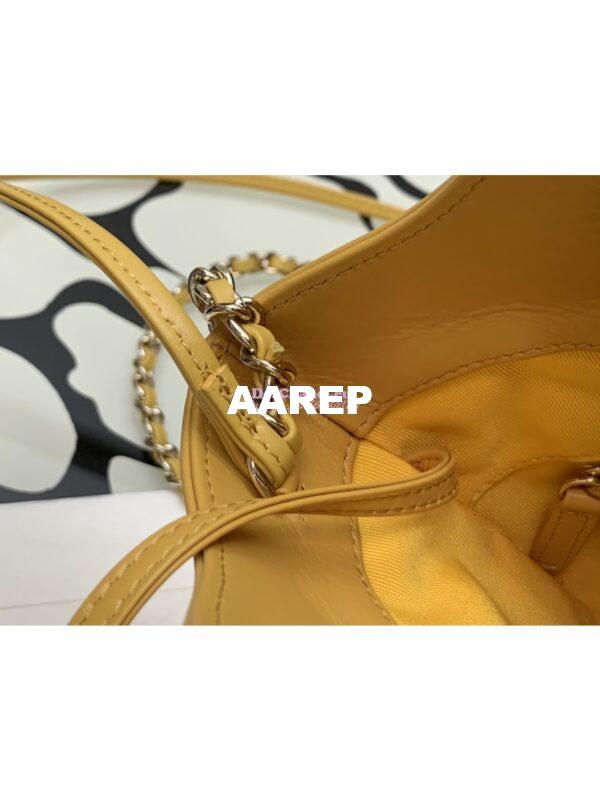 Replica Chanel 31 Mini Shopping Bag Shiny Crumpled Calfskin & Gold-Tone Metal AS4133 Yellow 6
