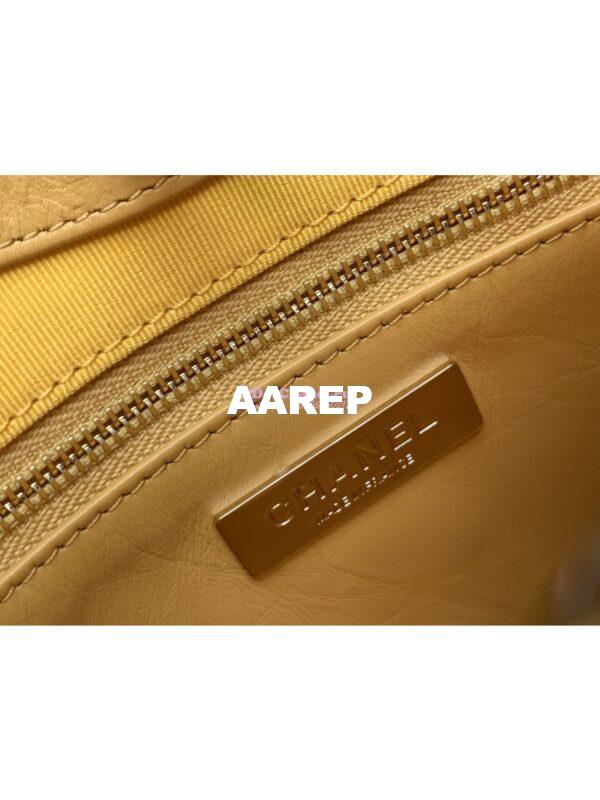 Replica Chanel 31 Mini Shopping Bag Shiny Crumpled Calfskin & Gold-Tone Metal AS4133 Yellow 8