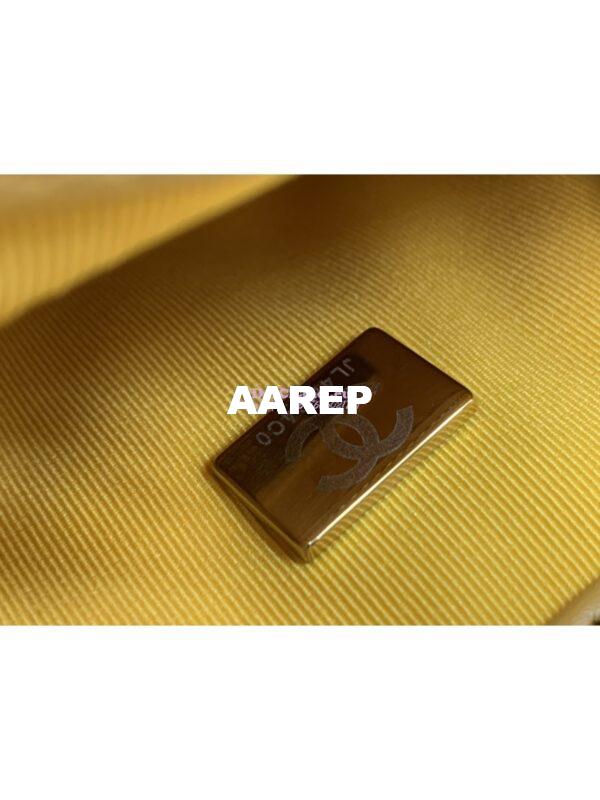 Replica Chanel 31 Mini Shopping Bag Shiny Crumpled Calfskin & Gold-Tone Metal AS4133 Yellow 9