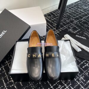 Replica Chanel 2024 Letter Logo Moccasins Calfskin G45123 2