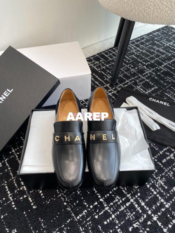 Replica Chanel 2024 Letter Logo Moccasins Calfskin G45123 4