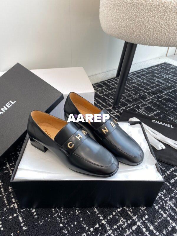 Replica Chanel 2024 Letter Logo Moccasins Calfskin G45123 6