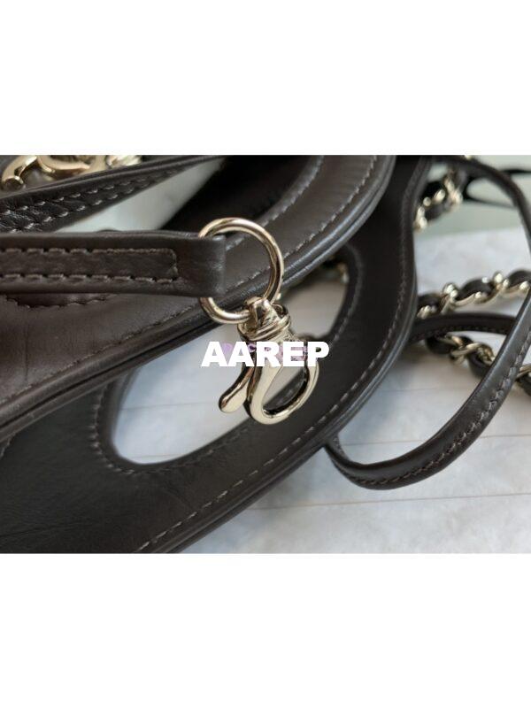 Replica Chanel 31 Mini Shopping Bag Shiny Crumpled Calfskin & Gold-Tone Metal AS4133 Dark Brown 6