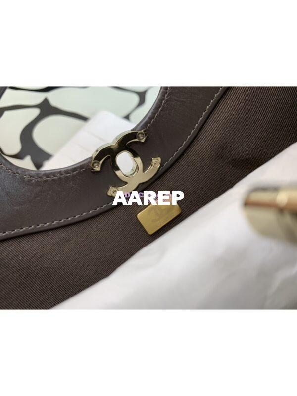 Replica Chanel 31 Mini Shopping Bag Shiny Crumpled Calfskin & Gold-Tone Metal AS4133 Dark Brown 7