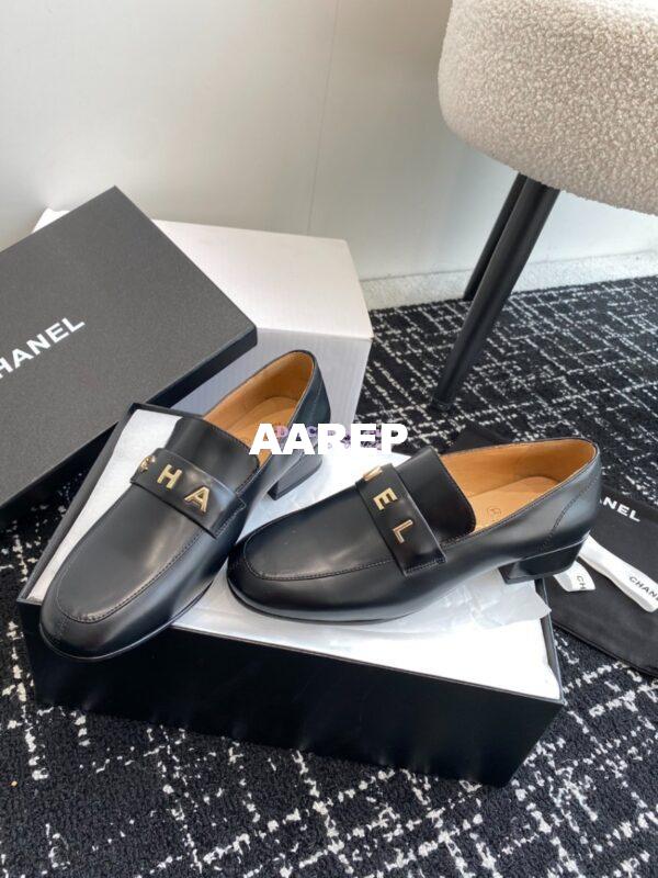 Replica Chanel 2024 Letter Logo Moccasins Calfskin G45123 9