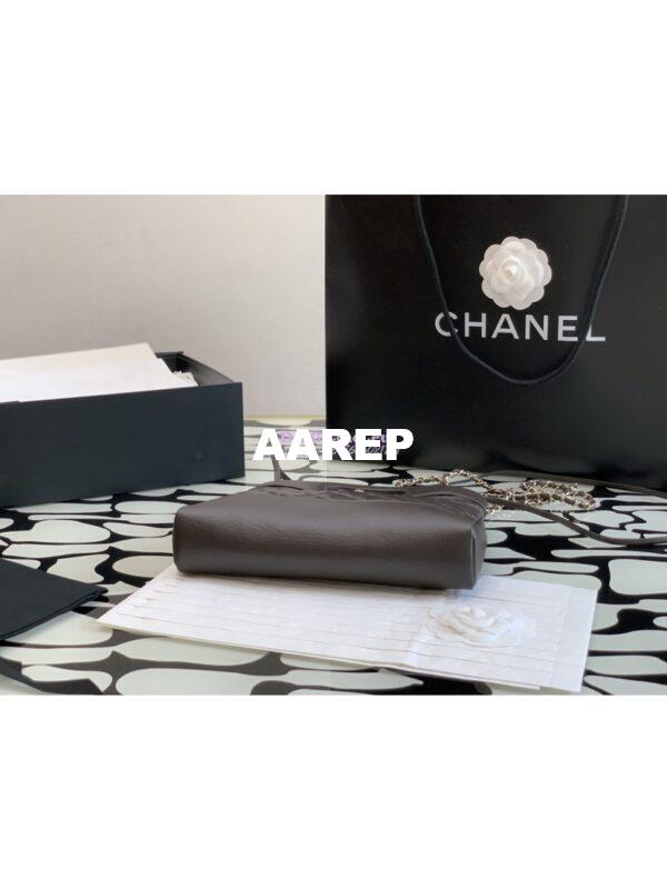Replica Chanel 31 Mini Shopping Bag Shiny Crumpled Calfskin & Gold-Tone Metal AS4133 Dark Brown 9