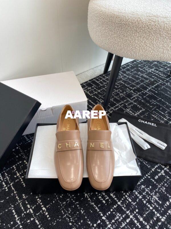 Replica Chanel 2024 Letter Logo Moccasins Calfskin G45123 13