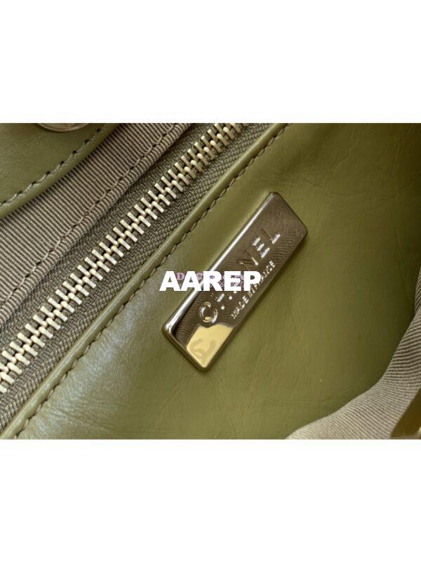 Replica Chanel 31 Mini Shopping Bag Shiny Crumpled Calfskin & Gold-Tone Metal AS4133 Matcha 9