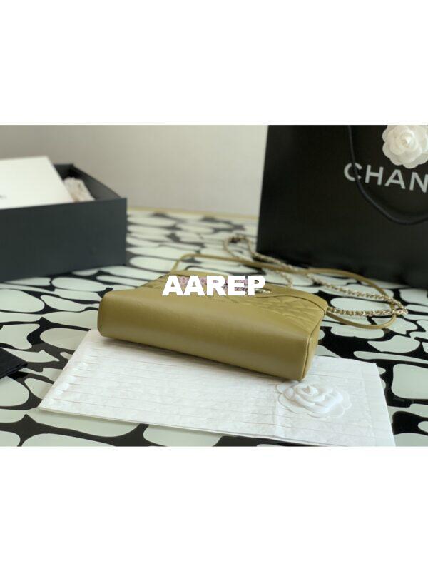 Replica Chanel 31 Mini Shopping Bag Shiny Crumpled Calfskin & Gold-Tone Metal AS4133 Matcha 11