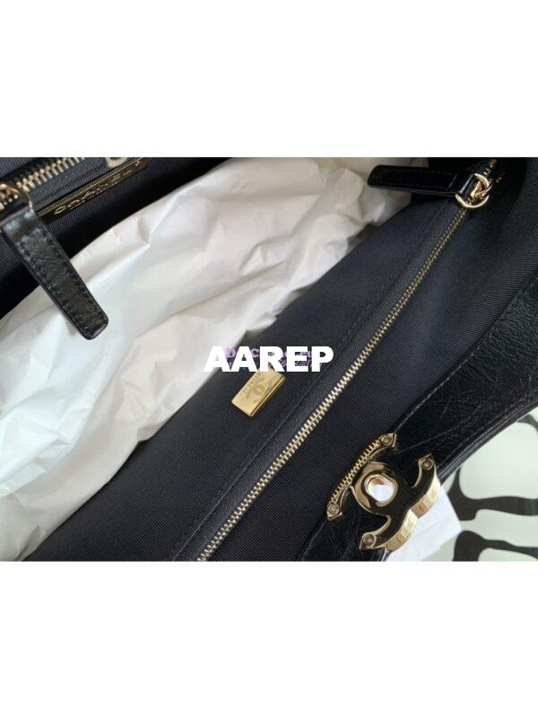 Replica Chanel 31 Large Shopping Bag Shiny Crumpled Calfskin & Gold-Tone Metal AS1010 Black 9