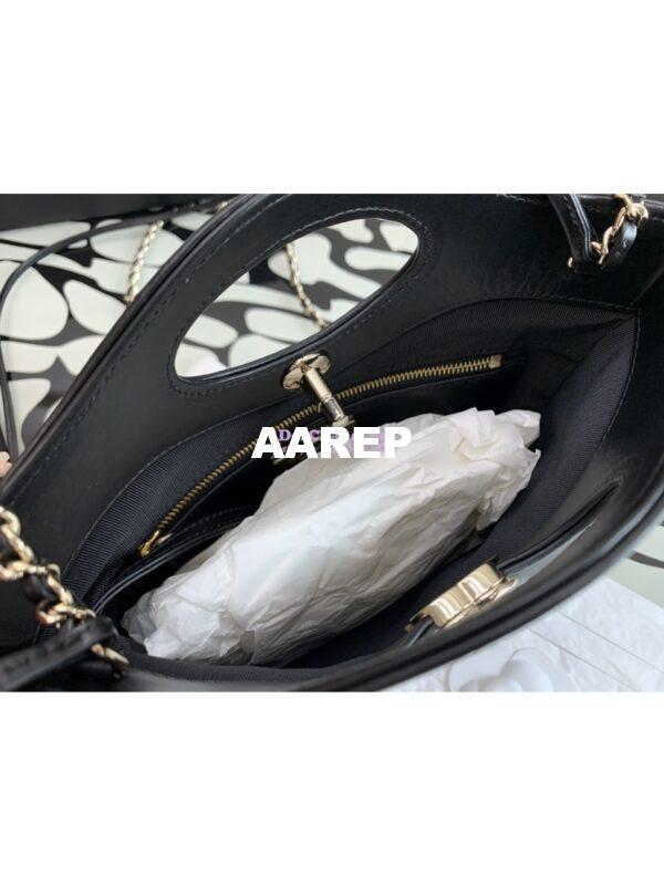 Replica Chanel 31 Mini Shopping Bag Shiny Crumpled Calfskin with lambskin & Gold-Tone Metal AS4133 Black 7
