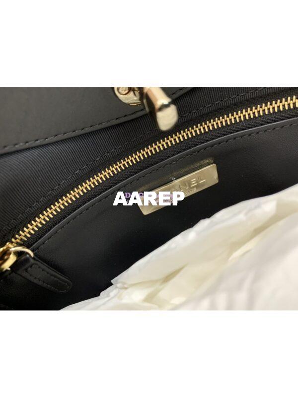 Replica Chanel 31 Mini Shopping Bag Shiny Crumpled Calfskin with lambskin & Gold-Tone Metal AS4133 Black 10
