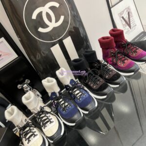 Replica Chanel Suede Calfskin & Knit Trainers G45204