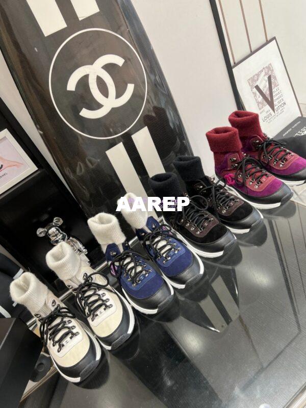 Replica Chanel Suede Calfskin & Knit Trainers G45204 3