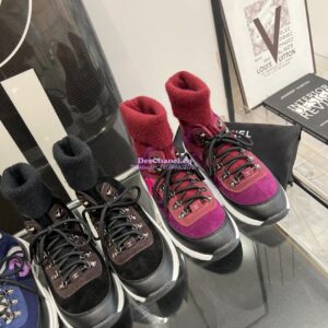 Replica Chanel Suede Calfskin & Knit Trainers G45204 2