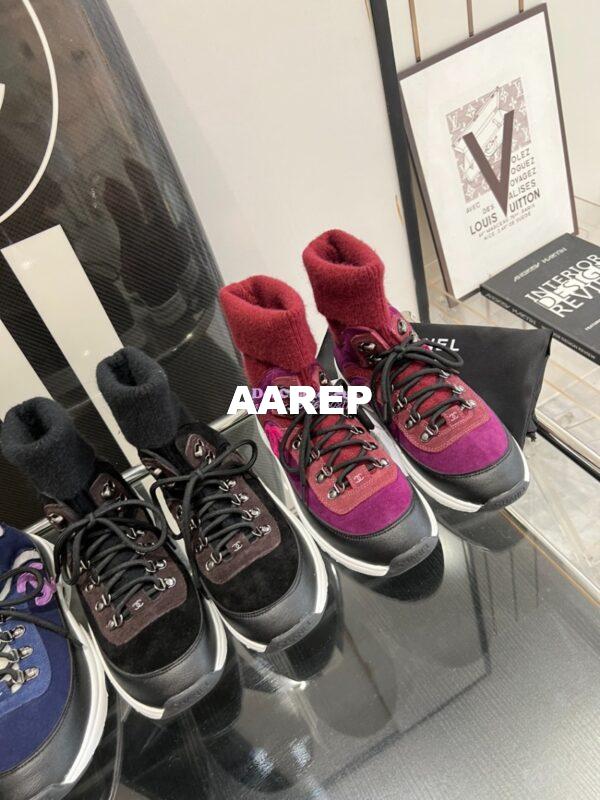 Replica Chanel Suede Calfskin & Knit Trainers G45204 4