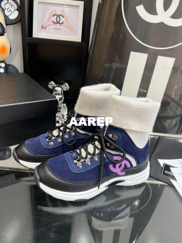 Replica Chanel Suede Calfskin & Knit Trainers G45204 5