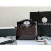 Replica Chanel 31 Mini Shopping Bag Shiny Crumpled Calfskin with lambskin & Gold-Tone Metal AS4133 Black