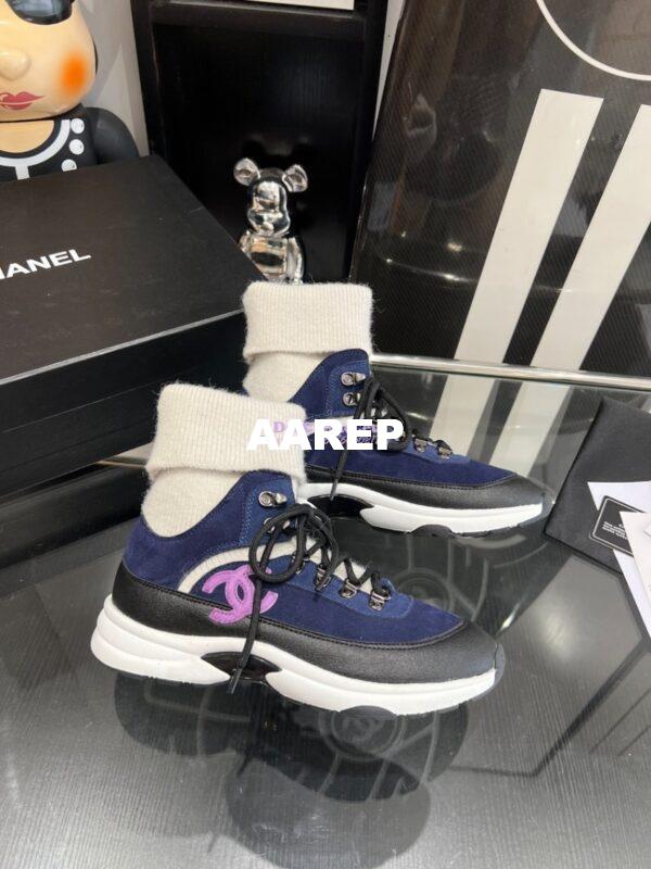 Replica Chanel Suede Calfskin & Knit Trainers G45204 8