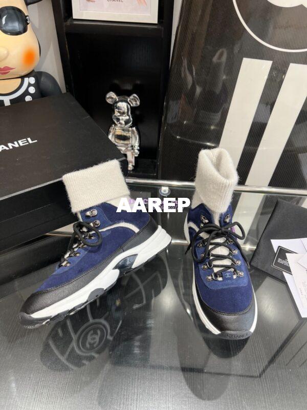 Replica Chanel Suede Calfskin & Knit Trainers G45204 9