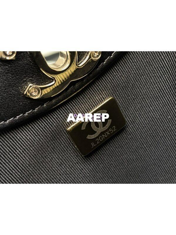 Replica Chanel 31 Mini Shopping Bag Patent Calfskin & Gold-Tone Metal AS4133 Burgundy Black 9