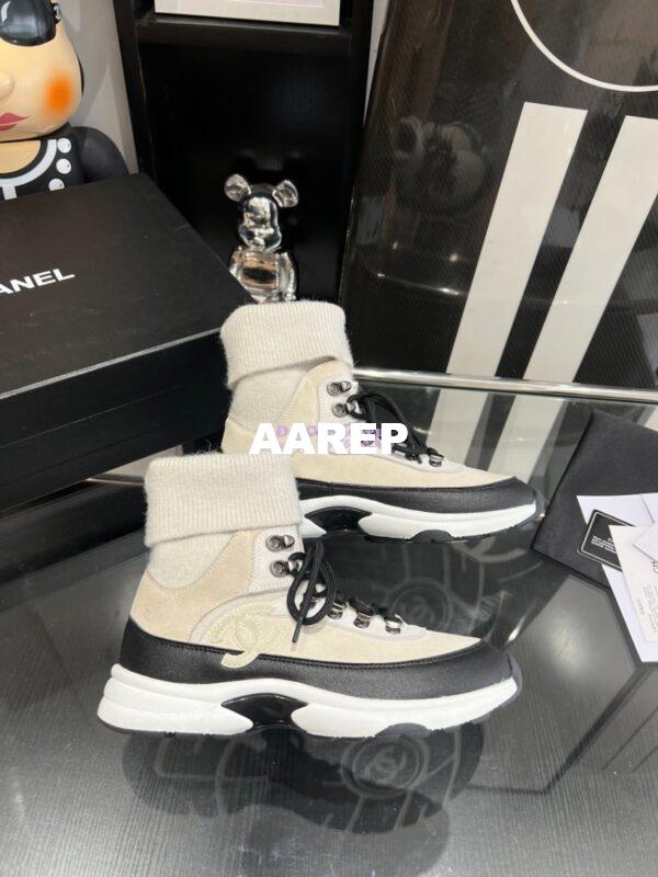 Replica Chanel Suede Calfskin & Knit Trainers G45204 17