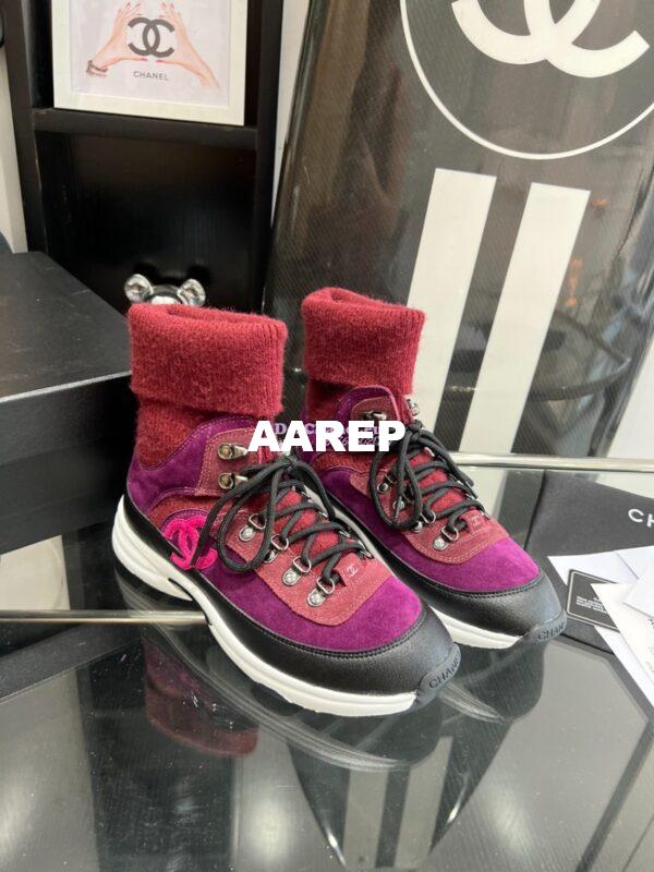 Replica Chanel Suede Calfskin & Knit Trainers G45204 20
