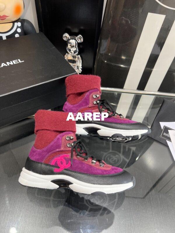 Replica Chanel Suede Calfskin & Knit Trainers G45204 24