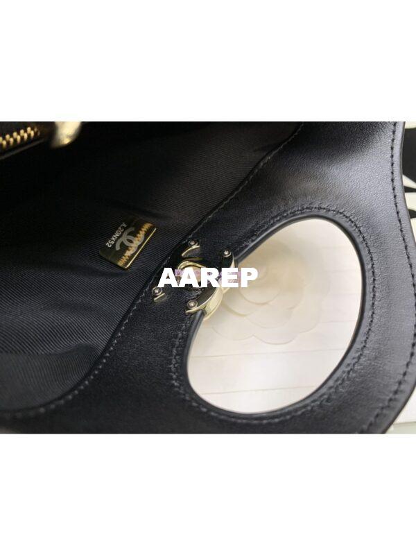Replica Chanel 31 Mini Shopping Bag Patent Calfskin & Gold-Tone Metal AS4133 Yellow Black 9
