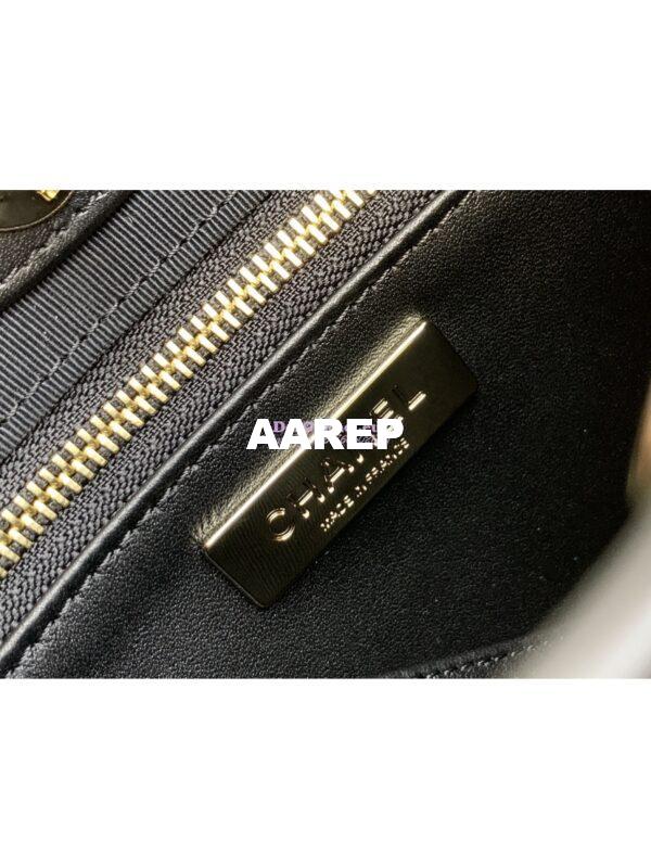 Replica Chanel 31 Mini Shopping Bag Patent Calfskin & Gold-Tone Metal AS4133 Yellow Black 10