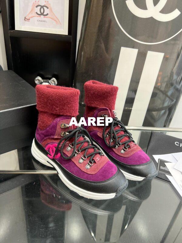 Replica Chanel Suede Calfskin & Knit Trainers G45204 38