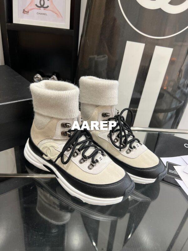 Replica Chanel Suede Calfskin & Knit Trainers G45204 39