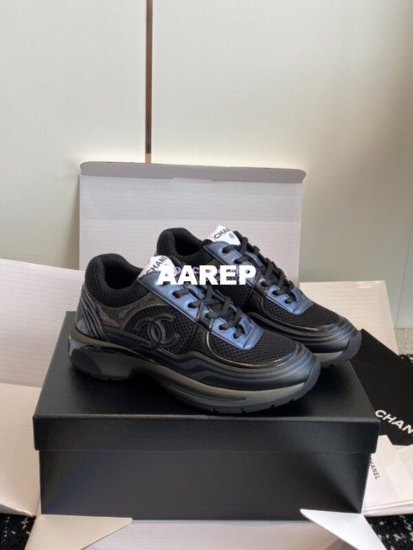 Replica Chanel Limited Edition Trainer Cotton, Patent Calfskin & Calfskin G38299 Navy Black 3