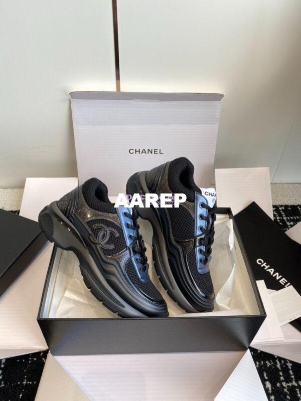 Replica Chanel Limited Edition Trainer Cotton, Patent Calfskin & Calfskin G38299 Navy Black 6