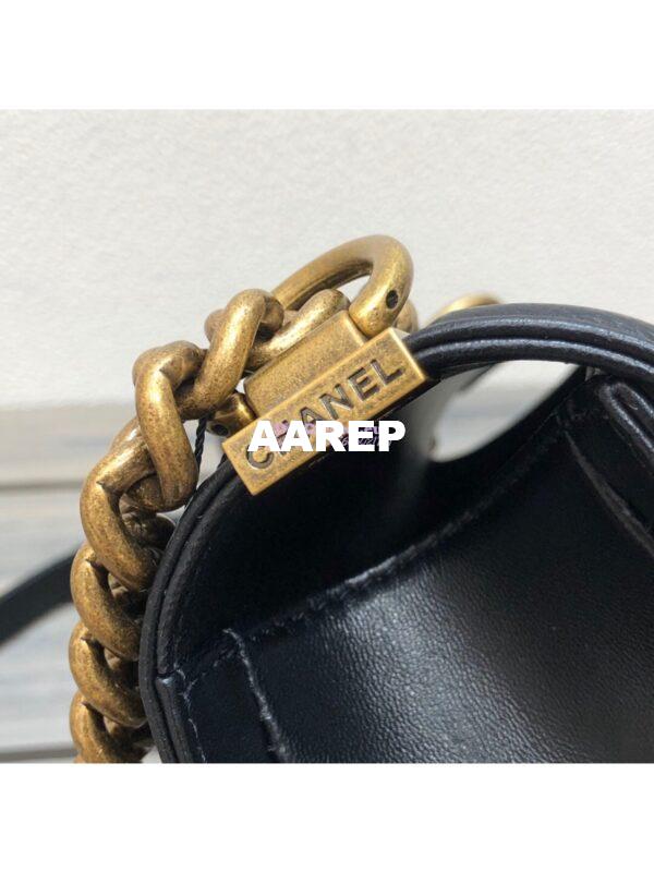 Replica Chanel Le boy Lambskin Black Bag with Aged Ruthenium Hardware 6