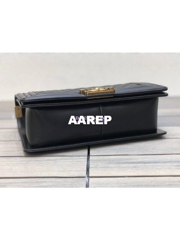 Replica Chanel Le boy Lambskin Black Bag with Aged Ruthenium Hardware 9