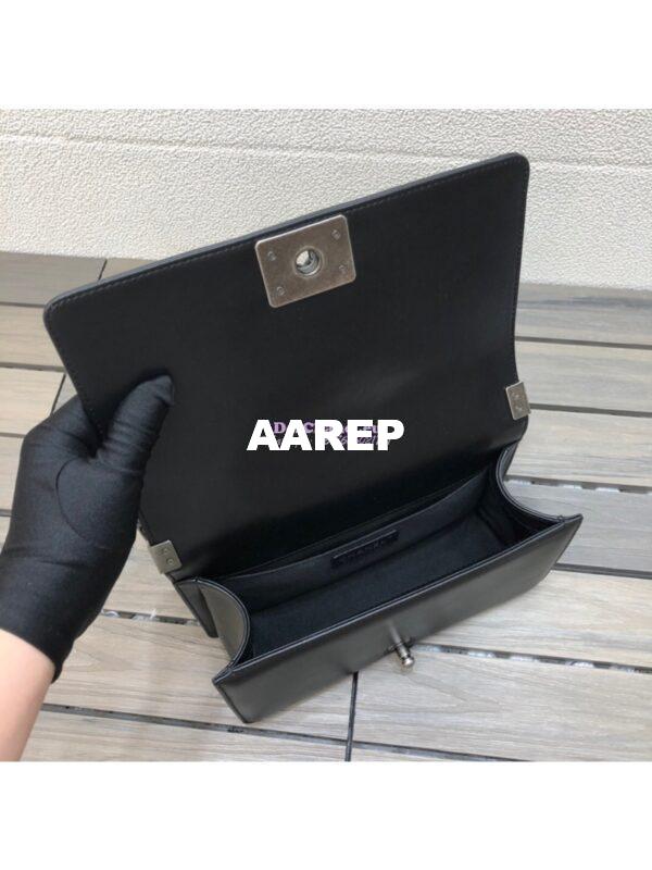 Replica Chanel Le boy Lambskin Black Bag with Aged Ruthenium Hardware 16