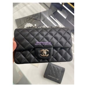Replica Chanel Quilted Mini Classic Flap 20cm in Black Lambskin Bag