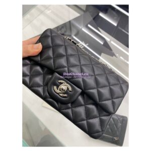 Replica Chanel Quilted Mini Classic Flap 20cm in Black Lambskin Bag 2