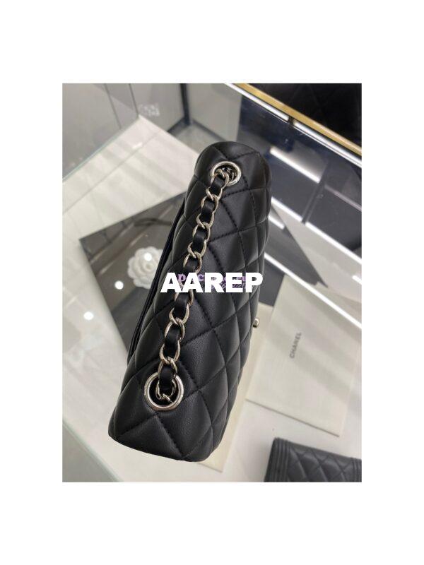 Replica Chanel Quilted Mini Classic Flap 20cm in Black Lambskin Bag 5