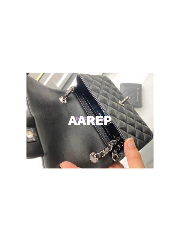 Replica Chanel Quilted Mini Classic Flap 20cm in Black Lambskin Bag 9