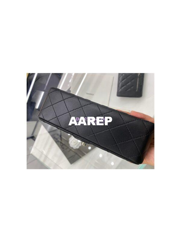 Replica Chanel Quilted Mini Classic Flap 20cm in Black Lambskin Bag 12