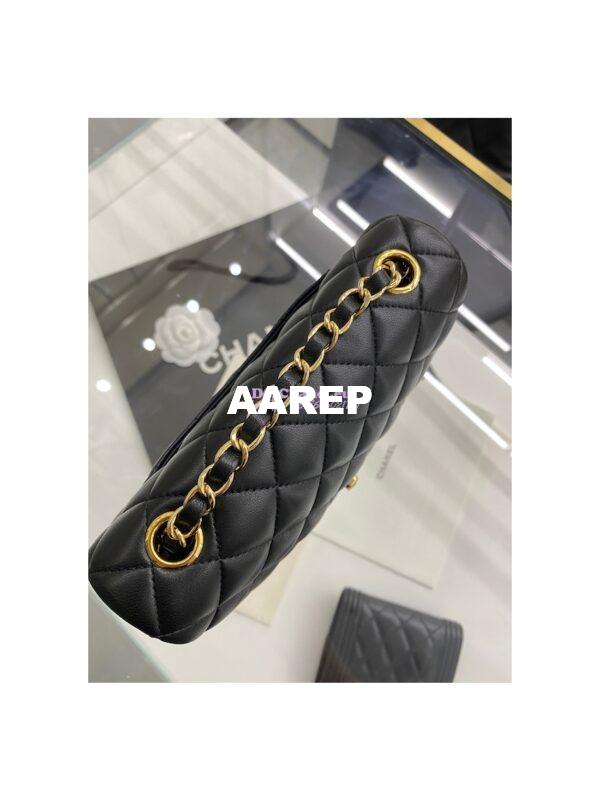 Replica Chanel Quilted Mini Classic Flap 20cm in Black Lambskin Bag 16